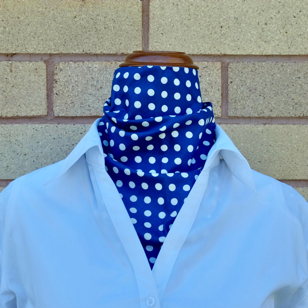 Dark Blue with White Polka Dot Bandana