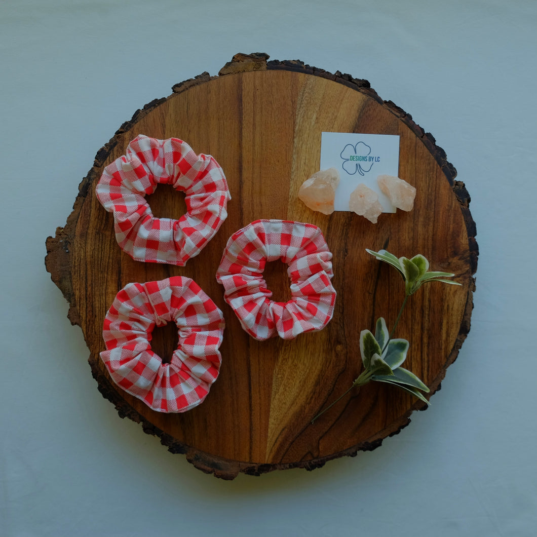 Red Gingham Scrunchie