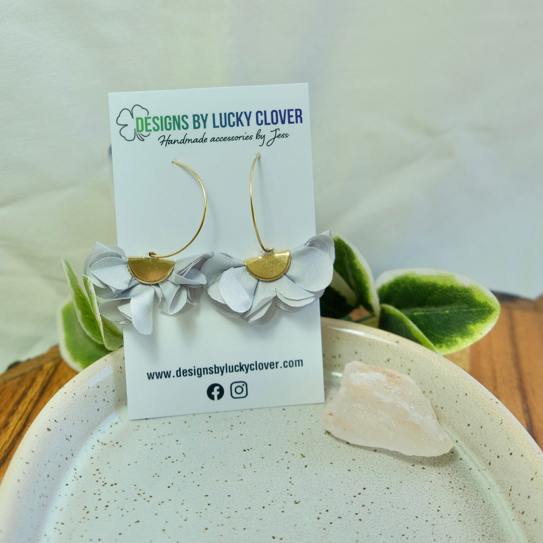 Grey Flower Dangle Earrings