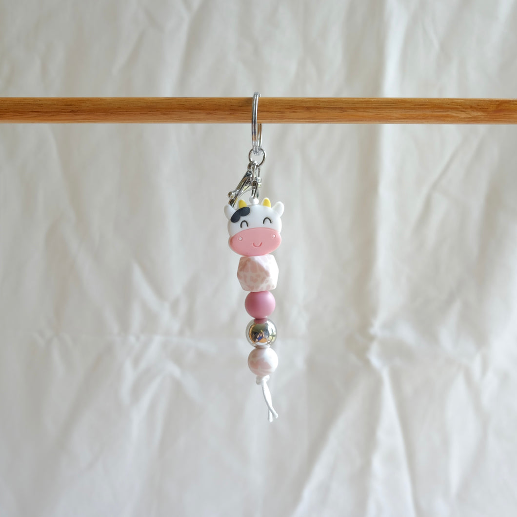 Pink Cow Keyring