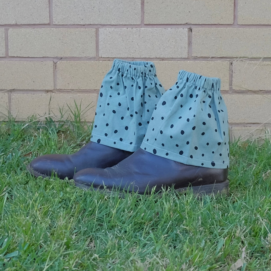 Green with Black Polka Dot Sock Protectors