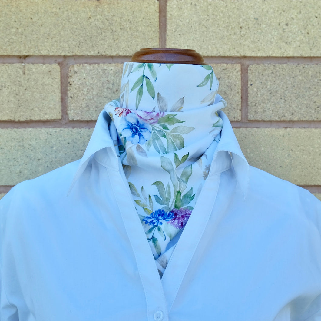 White with Flowers Bandana