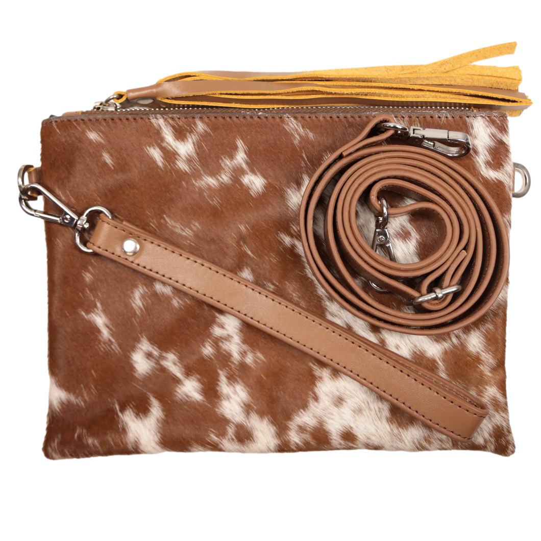 Country Allure - Sophia Cowhide Leather Clutch/Handbag Small