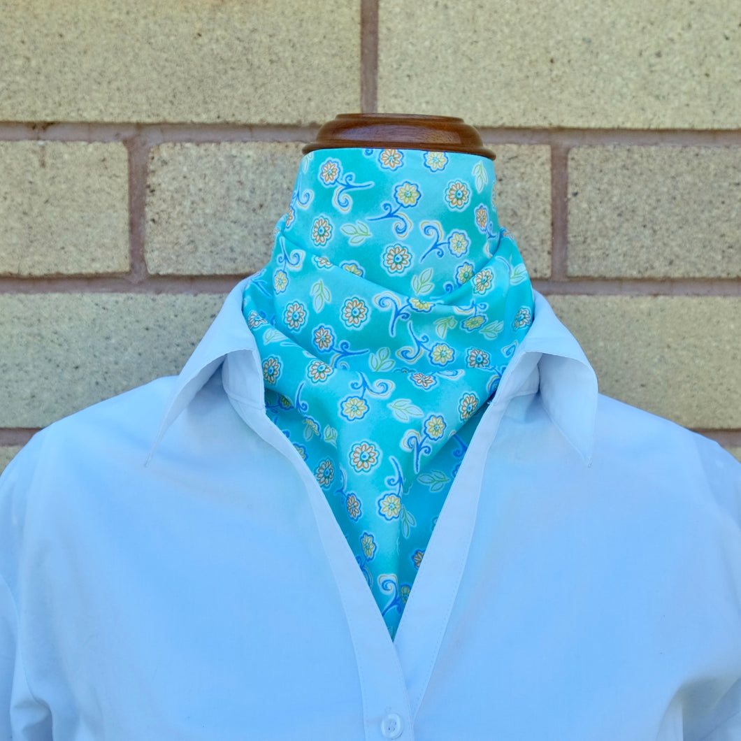 Turquoise with Flowers Bandana