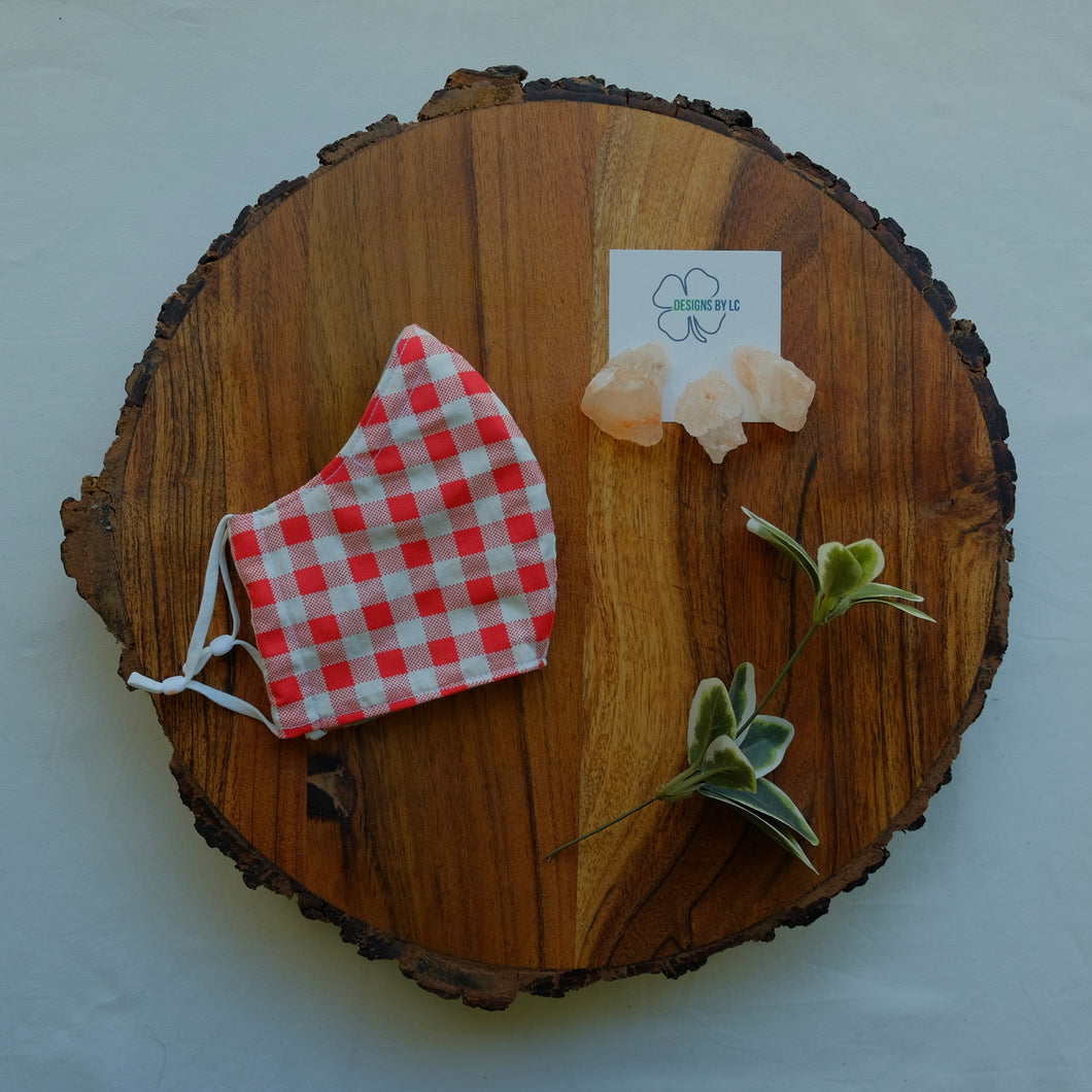 Red Gingham Large Mask