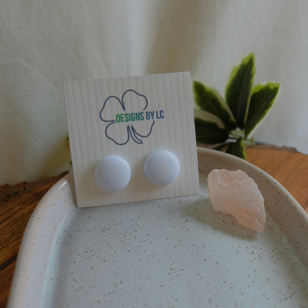 19mm White Butterfly Earrings